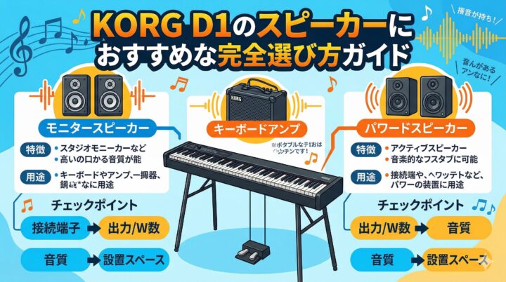KORG D1のスピーカーにおすすめな完全選び方ガイド