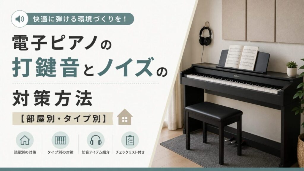電子ピアノの打鍵音とノイズの対策方法【部屋別・タイプ別】