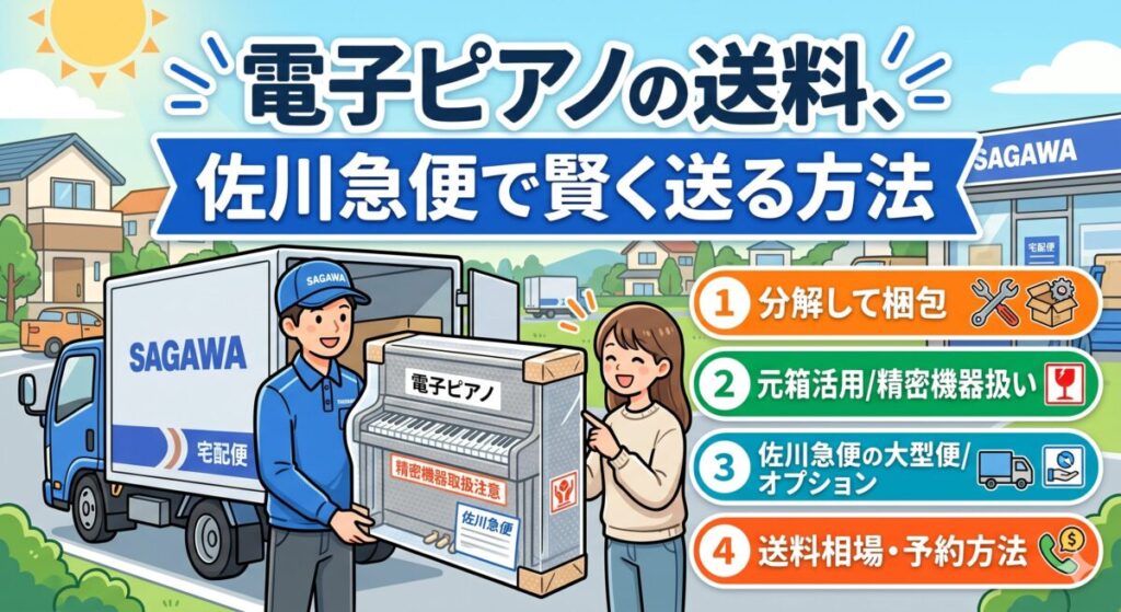 電子ピアノを佐川急便で送る方法｜料金・集荷・梱包の全手順