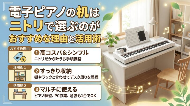 電子ピアノの机はニトリで選ぶのがおすすめな理由と活用術