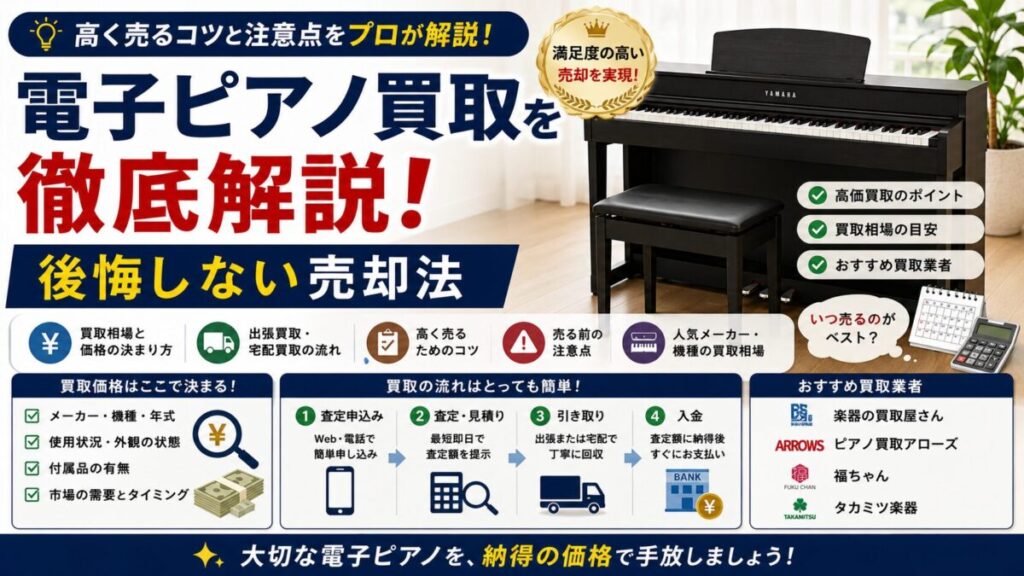 電子ピアノ買取を徹底解説！後悔しない売却法