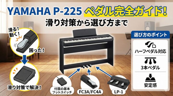 YAMAHA P-225 ペダル完全ガイド！滑り対策から選び方まで