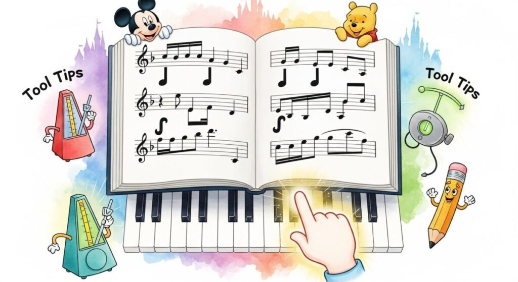 初心者がディズニー曲を挫折せず弾きこなすための楽譜とツールのコツ