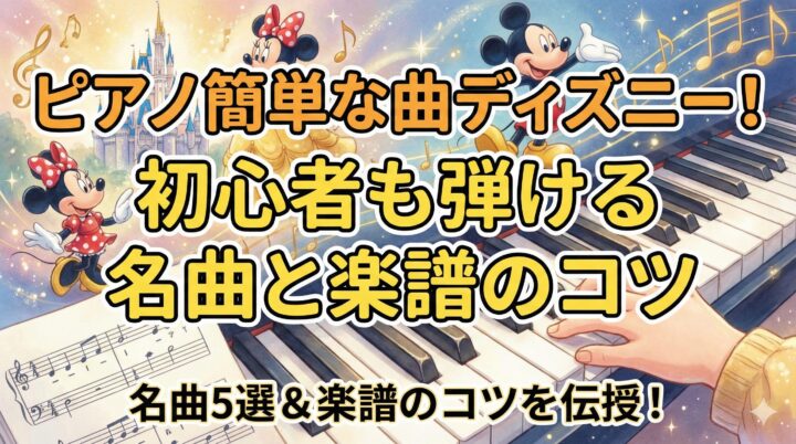 ピアノ簡単な曲ディズニー！初心者も弾ける名曲と楽譜のコツ