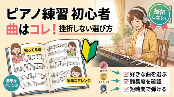 ピアノ練習 初心者 曲はコレ！挫折しない選び方