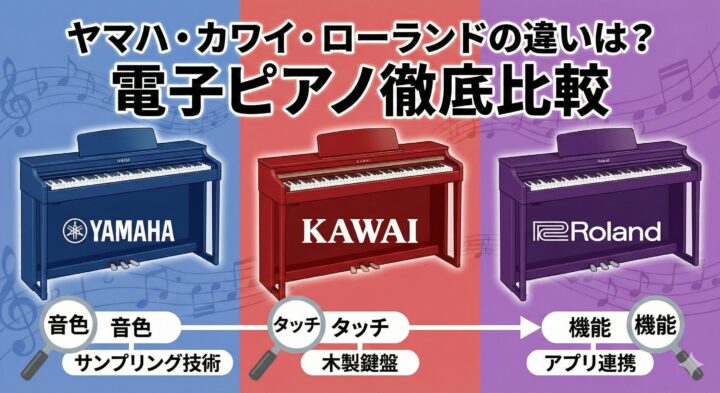 ヤマハ・カワイ・ローランドの違いは？電子ピアノ徹底比較
