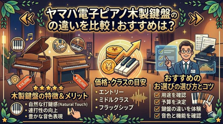 ヤマハ電子ピアノ木製鍵盤の違いを比較！おすすめは？
